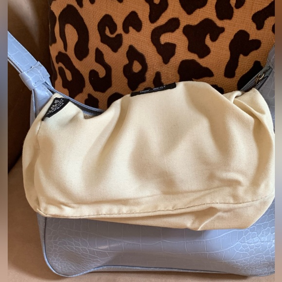 Nine West Light Blue Crocodile Print Handbag With Pockets - Picture 10 of 12